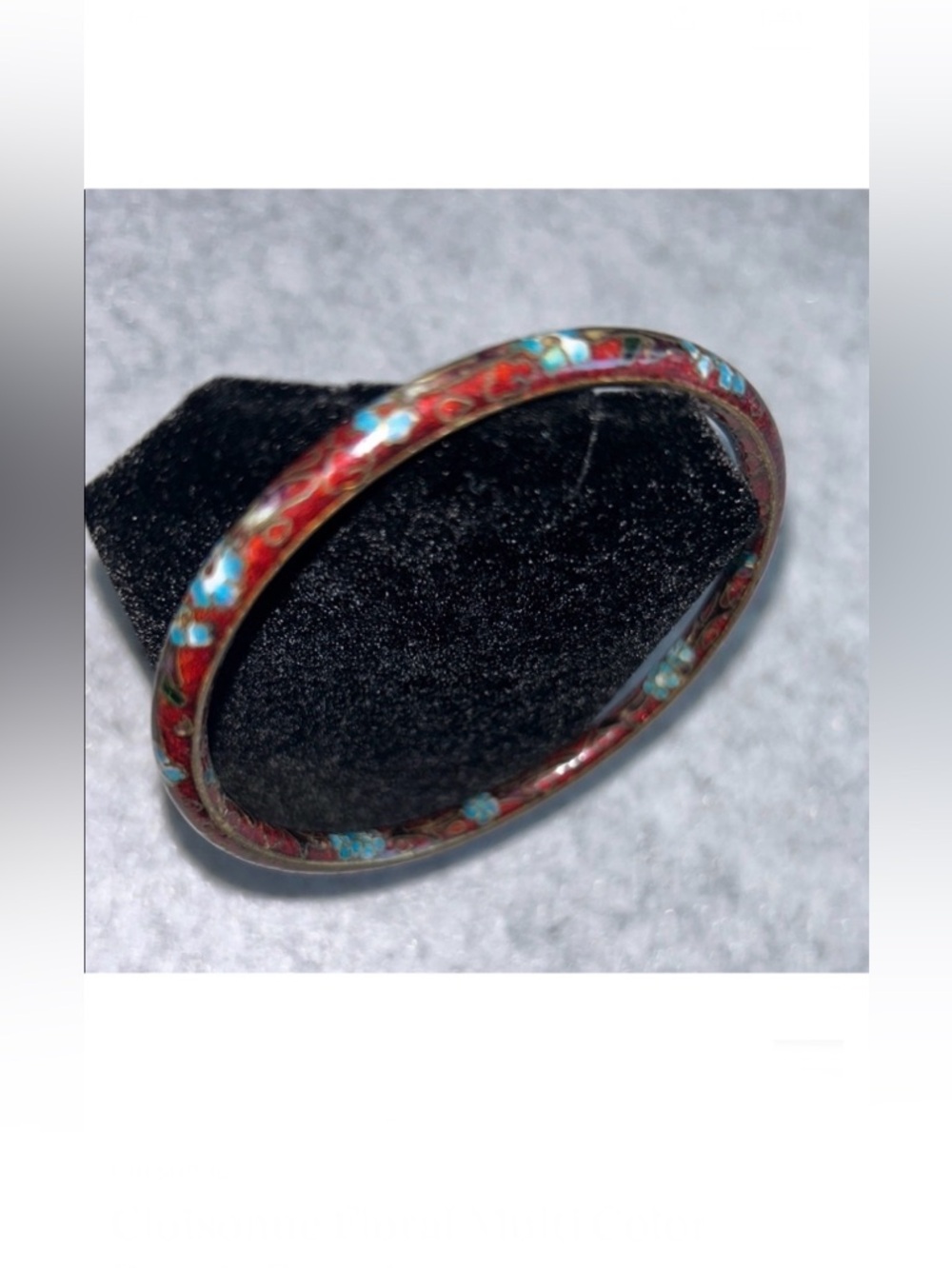 Cloisonne Floral Multi Color Bangle Bracelet